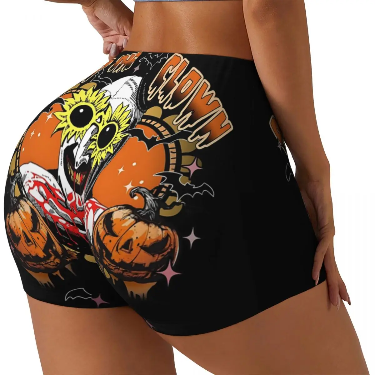 Custom Clown Happy Holliday Halloween Terrifiers Workout Shorts Women's Gym Volleyball Running Yoga Shorts