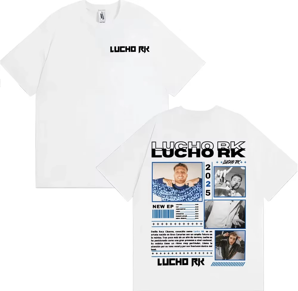 Men Women Vintage Gothic Short Sleeve T-shirt Fashion Casual Oversized T Shirt Rapper Lucho Rk Album Tour 2025 Graphic T Shirts
