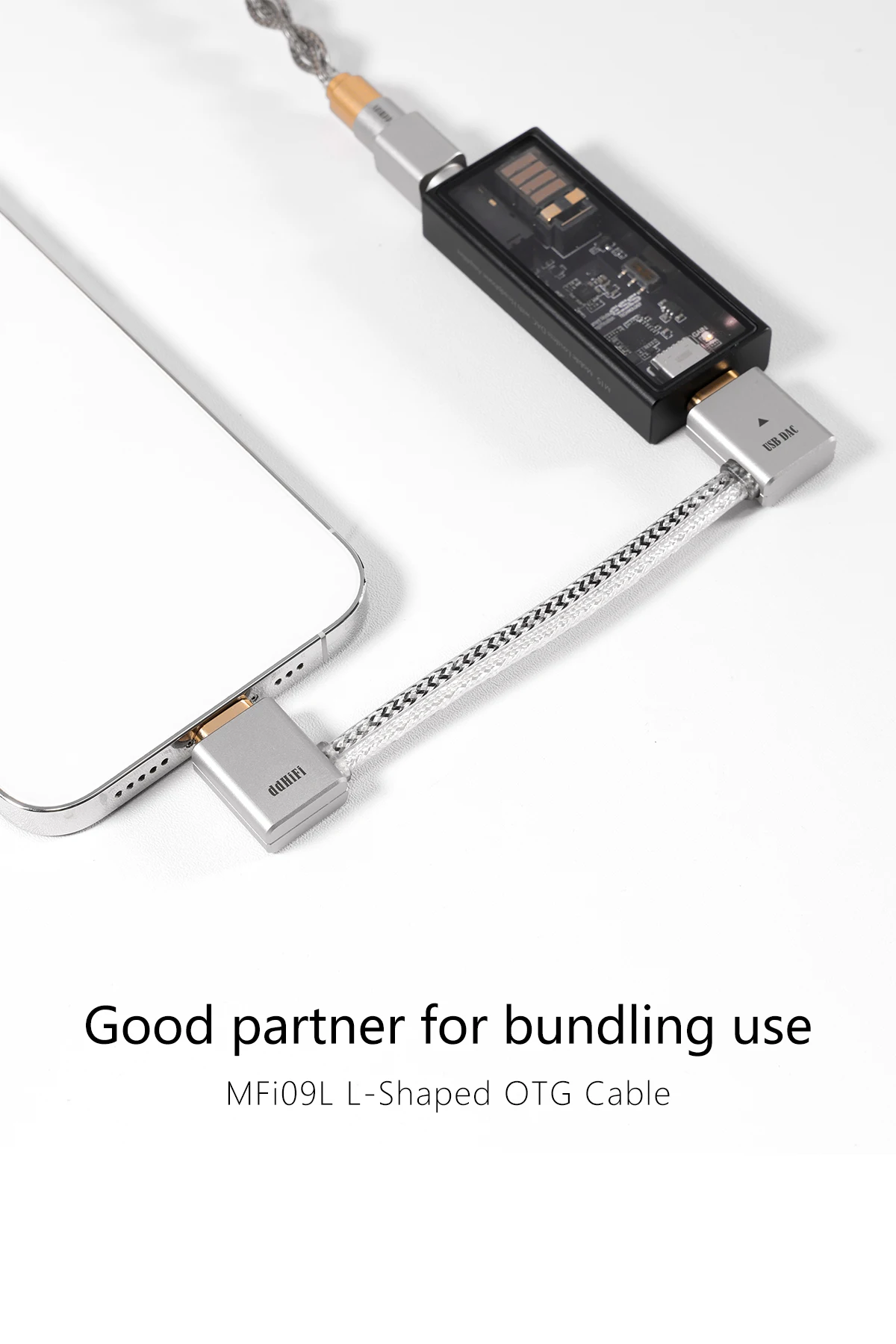 Vorbestellung DDHiFi TC09L/MFi09L USB-C/L-förmiges auf USB-C L-förmiges OTG-Kabel mit umgekehrter Verbindung zum Aufladen verwendet werden – Detail 1