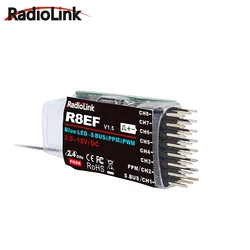 Radiolink R8EF 2.4Ghz 8 Channels RC Receiver Support S-Bus/PPM/PWM Signal for 8CH T8FB T8S RC Transmitter RC Car Boat Airplane