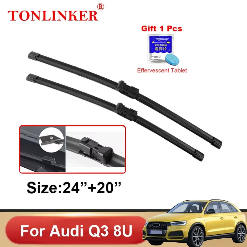 TONLINKER Wiper Blades For Audi Q3 8U 2011 2012-2017 2018 2019 Car Accessories Front Rear Windscreen Wiper Blade Brushes Cutter