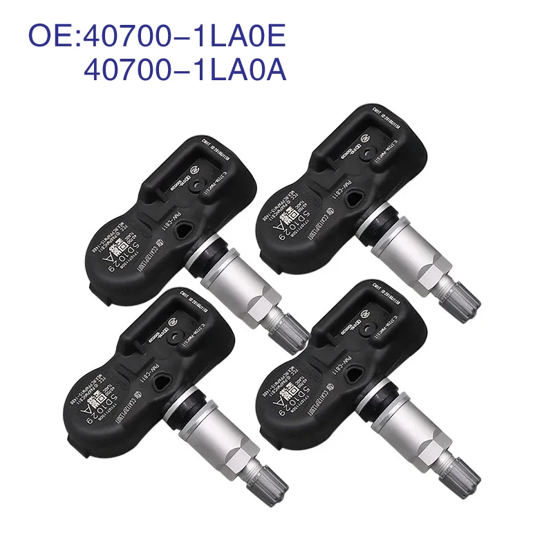 ยาง407001LA0A 407001LA0E TPMS 4ชิ้นเซนเซอร์วัดความดัน315MHz สำหรับ Infiniti EX FX Q60 Q70 QX50 QX70 Nissan 370Z Quest PMV-C811