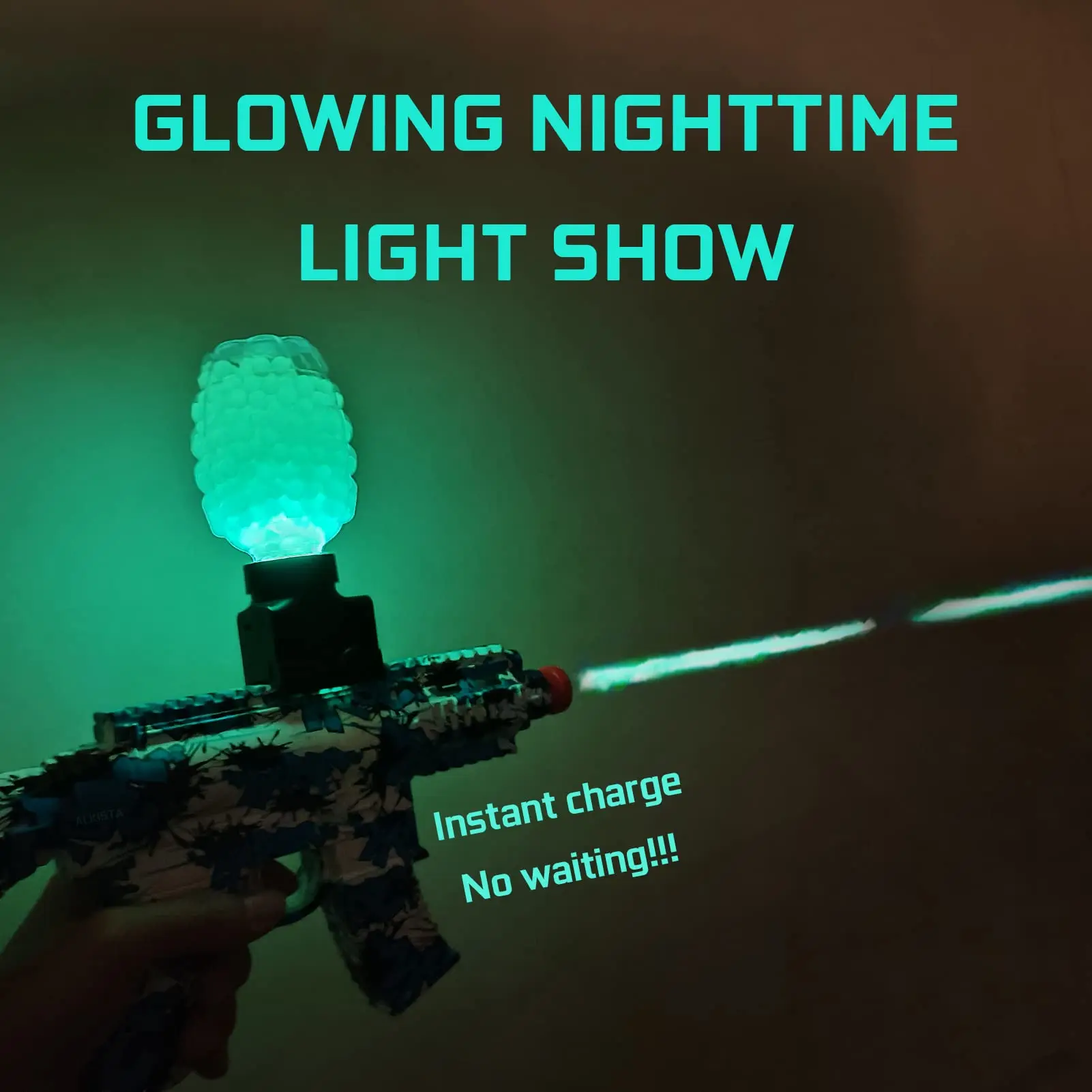 Glow in The Dark UV LED Feedneck to Light Up Gel Ball Gun Ammo Splatter Ball Blaster Night Outdoor Game Light Up Ammo Holder