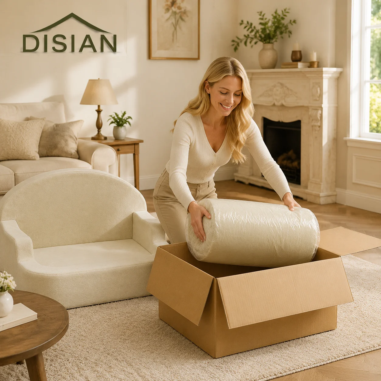 Disian Luxury Dog & Cat Bed Waterproof Sponge-Filled Portable Bed with Removable Washable Chenille Cover Adjustable & Protective