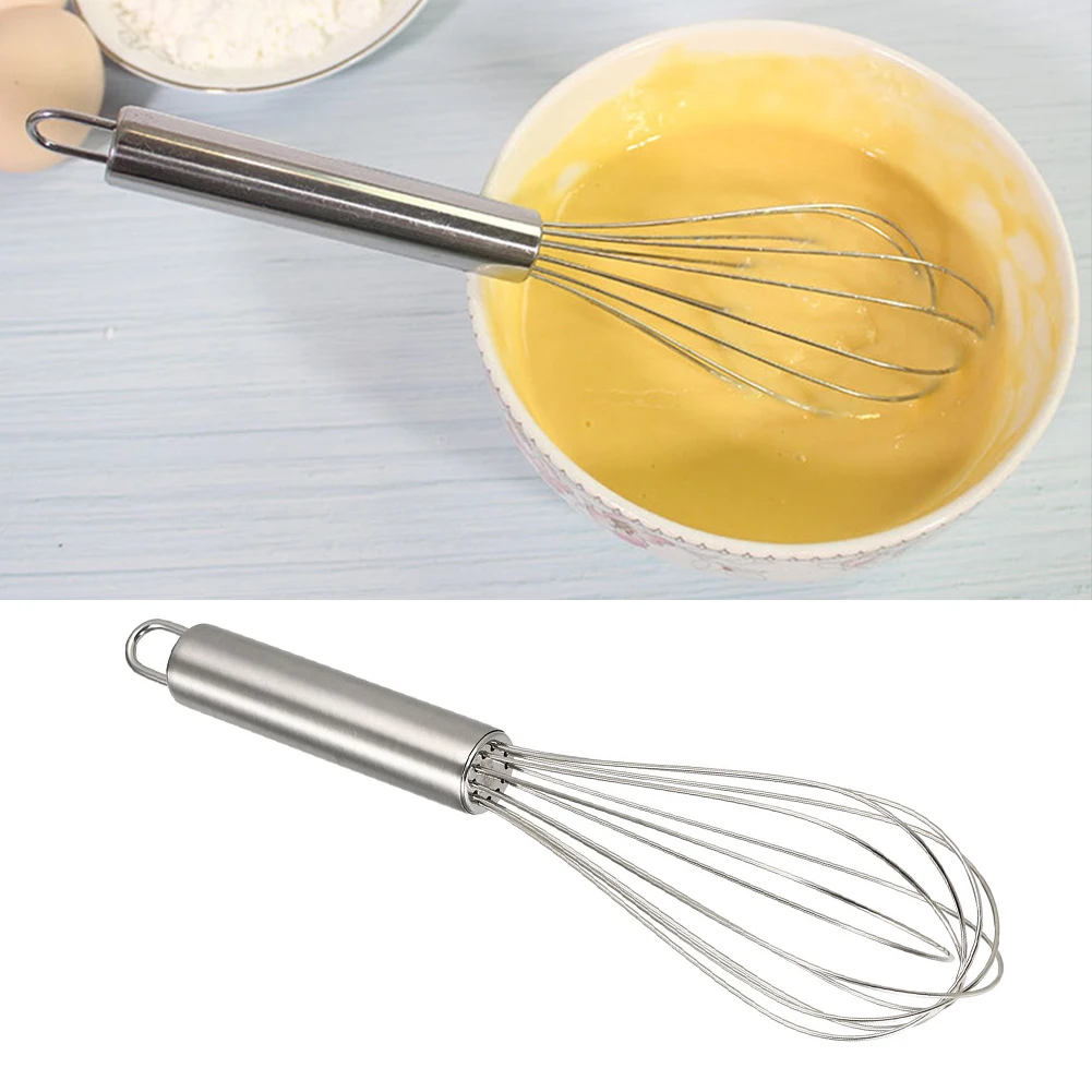 8 Inch Wire Whisk Home Kitchen Accessories Beating Stirring Dishwasher Cooking Blending Tool Manual Stainless Steel Eggs Beater