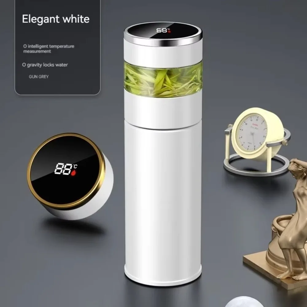 

LED Temperature Display Insulated Cup 450ML Capacity Stainless Steel Tea Infuser Bottle Tea Water Separation Leak-Proof