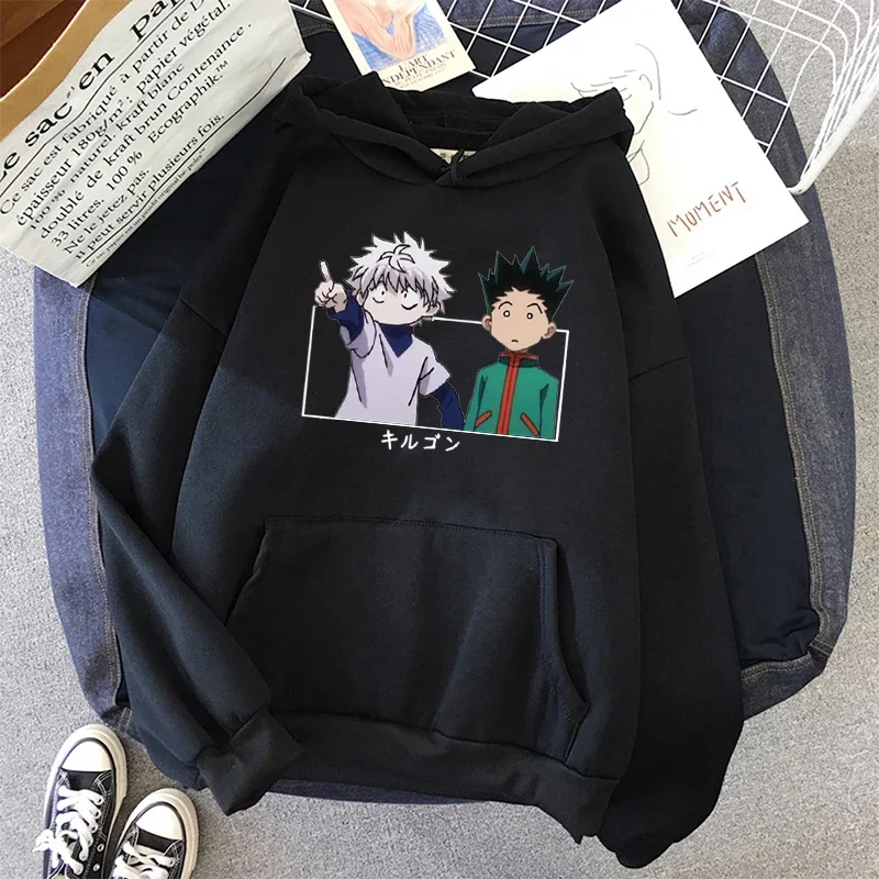 HxH-Unisex Hunter X Hunter Gon Impresso Moletom Com Capuz Streetwear Unisex Japão Anime Hoodies Baka Killua Hoodies Plus Size