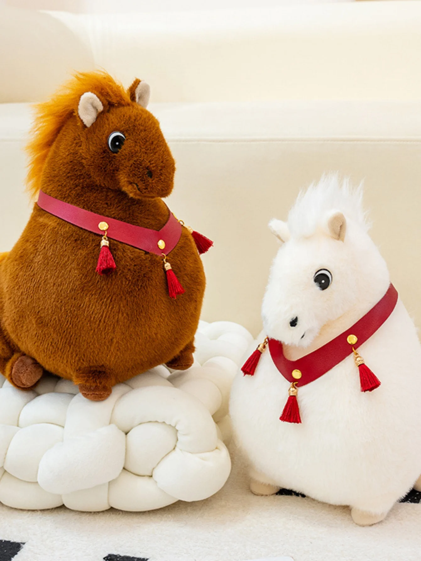 Zawieszka Pluszowa Koń Pony Tłusty Zawieszka do Torby Brelok Zwierzę Wypchana Lalka Dekoracja Domu