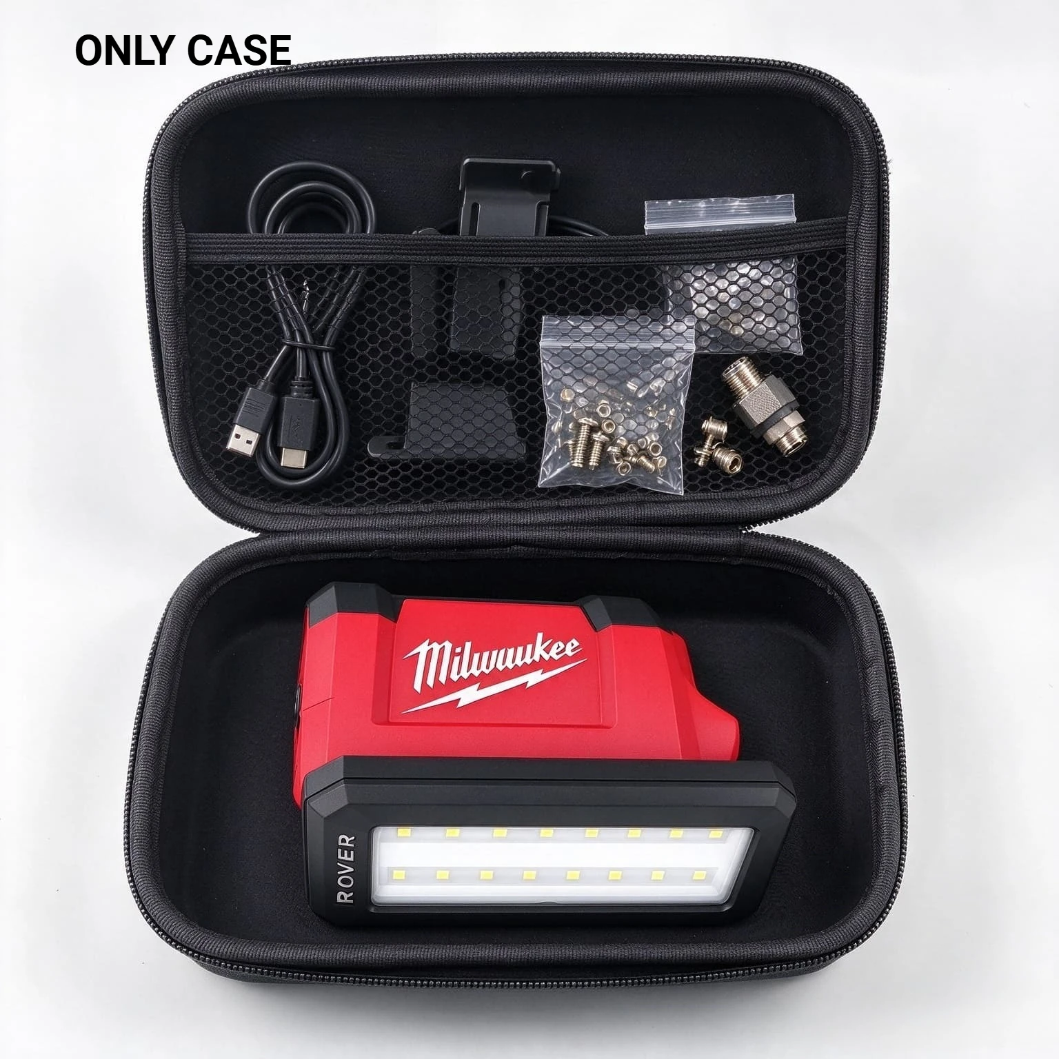 Shock Resistant EVA Storage Bag for Milwaukee 2460-20 Rotary Tool and 367-20 M12 Rover LED Work Light, Protective Organizer Case