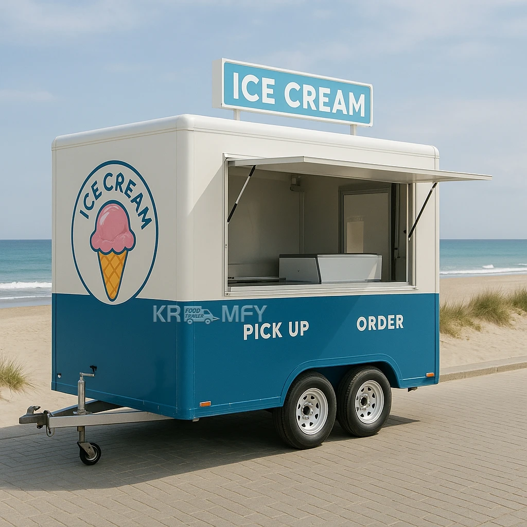 

Mobile Food BBQ Pizza Coffee Camper Van Ice Cream Hot Dog Truck Fully Equipped Juice Concession Trailer Container Cart