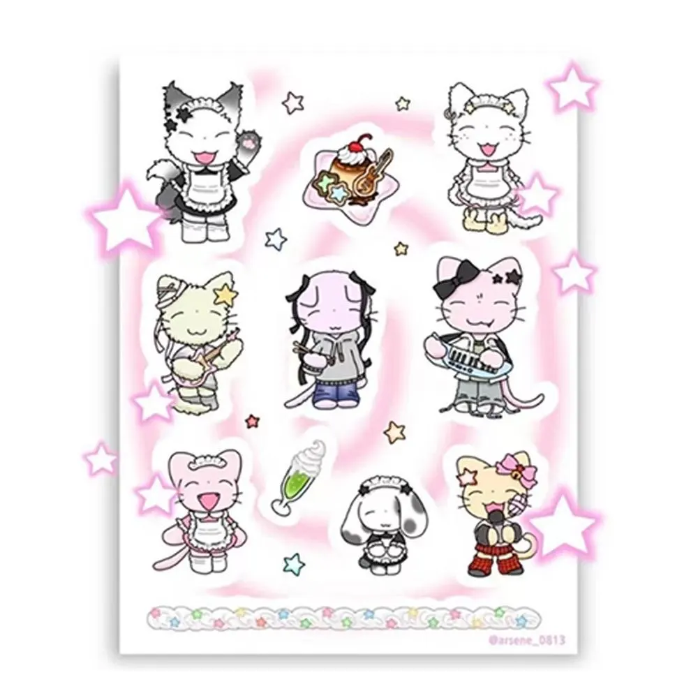 1/4 Pcs Kitten Stickers 2nd Shot Arsene Korean Ins Cartoon Gooka Handbag Stickers DIY Goo Ben Material