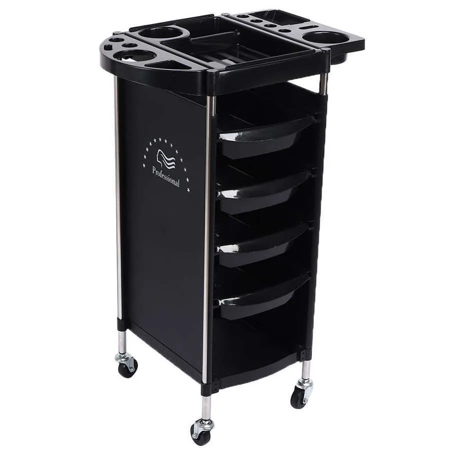 Wholesale Hairdressing Tool Salon Trolley Hair Coloring Storage Car With Wheel Hair Dryer Holder with Drawers