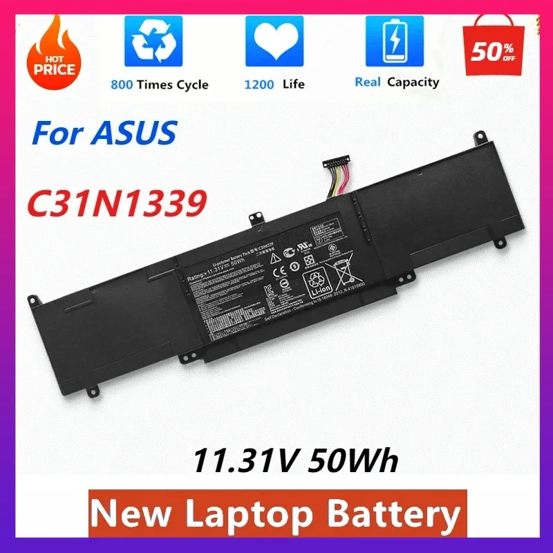 

Новая аккумуляторная батарея для ноутбуков ASUS Zenbook UX303 UX303UA UX303L UX303LN TP300L TP300LA TP300LJ Q302L Q302LA Q302LG, 11.31В 50Втч, модель C31N1339