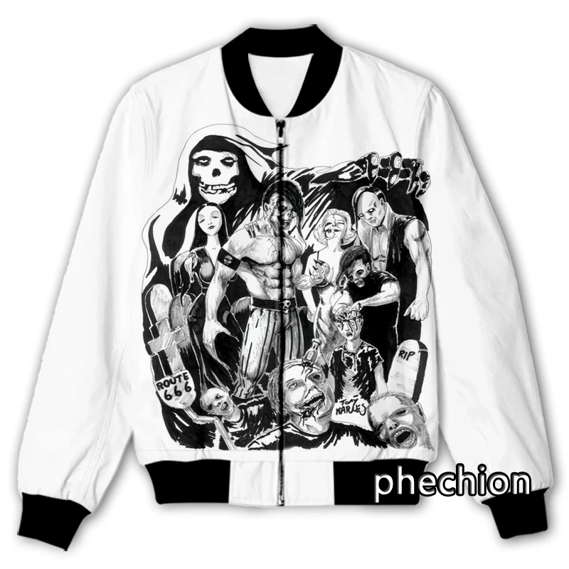 

phechion New Fashion Men/Women Misfits 3D Print Casual Jacket Novelty Streetwear Men Loose Sporting Jacket K47