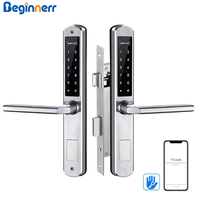 Double sides Password Smart Aluminum door lock Euro 3085 mortise ttlock card Pincode digital Door Lock for broken bridge Door