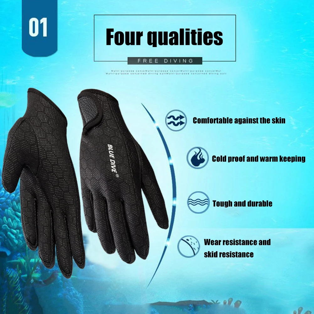 Water Gloves Adults Women Men Neoprene Gloves Warm Wetsuit Winter Gloves Anti Slip Spearfishing Gloves for Diving Surfing