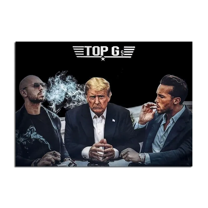 The Three Top Meeting Canvas Painting Andrew Trump and Tristan Poster and Prints Aesthetic Picture for Room Home Decor Wall Art