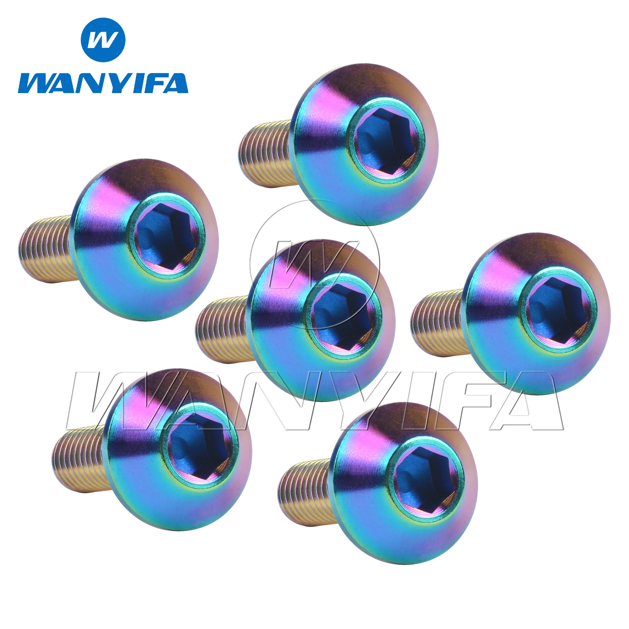 Wanyifa 6pcs Titanium Bolt M6x20 25mm Taper Ball Conical Hex Head Screws for Yamaha Motorcycle Disc Brake