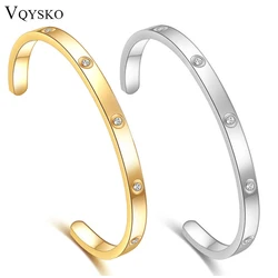 VQYSKO Key open Titanium steel couple Bracelet For Women men loves brand jewelry Bangles & Bracelets Femme Bijoux Pulseira