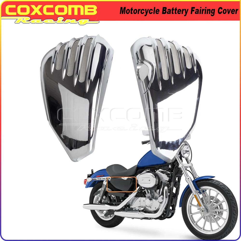 

Motorcycle Black Chrome Battery Fairing Cover For Harley Sportster 883R 883 Superlow 883 Low 883 Iron 1200 Forty-Eight 2004-2013