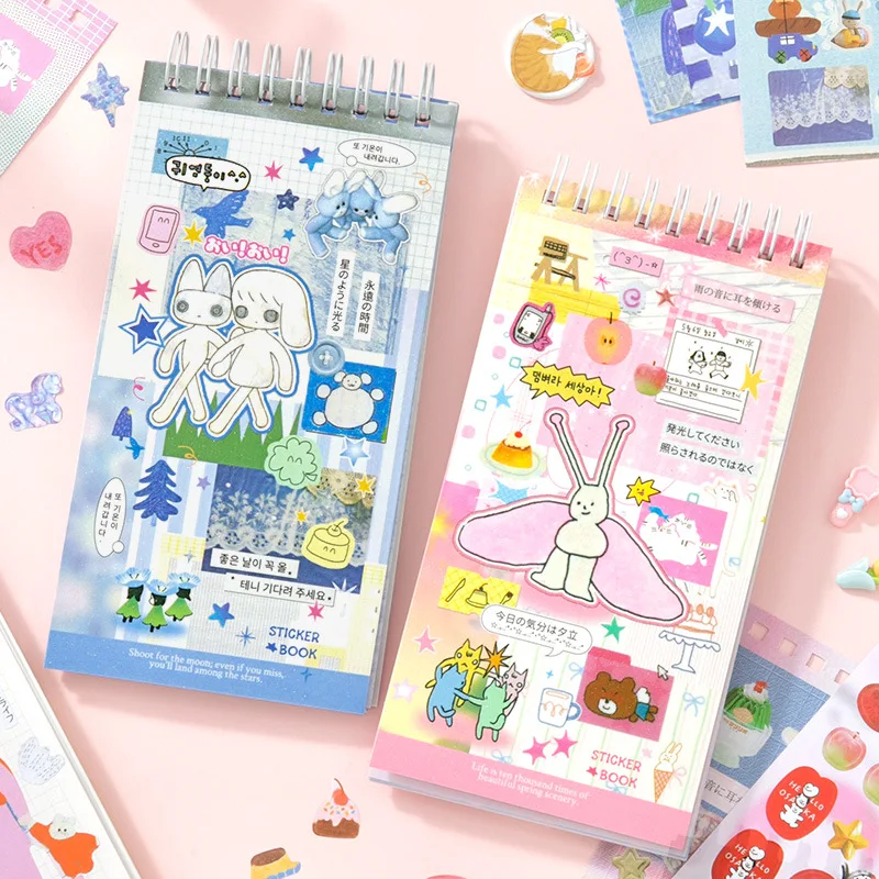 20sheets/lot Kawaii Japanese Wonderful Moments Series Die Cutting Coil Sticker Book DIY Scrapbook Stationery Decoration  ﻿Kit