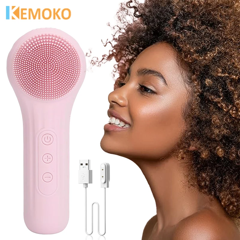 Brosse électrique de nettoyage du visage en Silicone, nettoyage en profondeur des pores, Vibration sonique, dissolvant de points noirs d'acné, nettoyeur de pores étanche