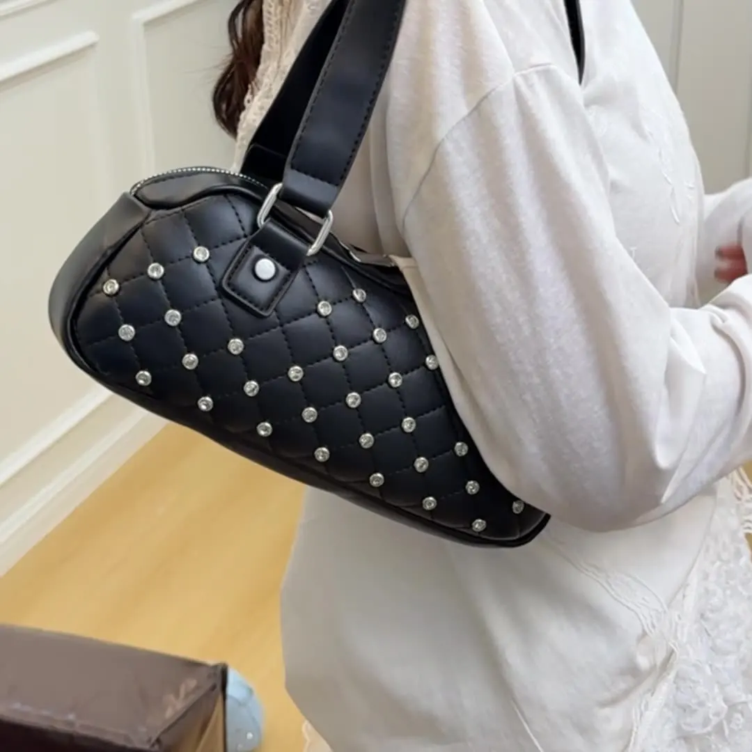 Borsa da donna di alta qualità 2025 nuova popolare borsa a tracolla rombica Joker pendolare borsa Boston a tracolla