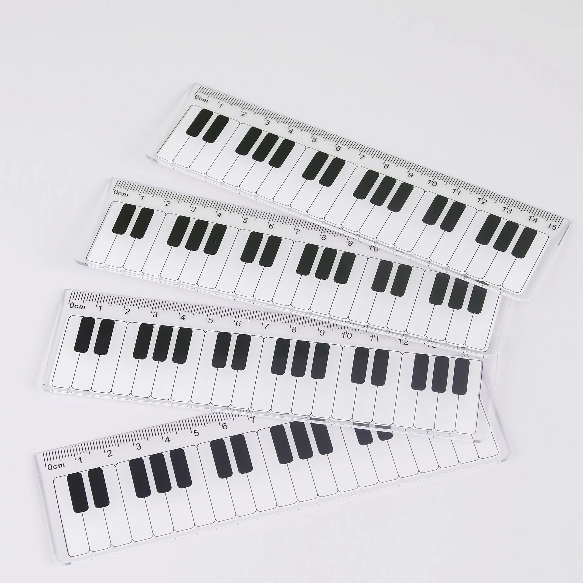 15cm Piano Note Pattern Straight Ruler, Cute Musical Note Ruler for Kids Student Learning Drawing Stationery Supplies