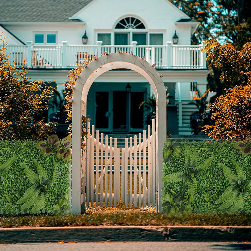 

2Pcs Artificial Greenery Wall Panel Lifelike Hedge Plant Backdrop for Indoor Outdoor Wedding Garden Decoration Fake Plants