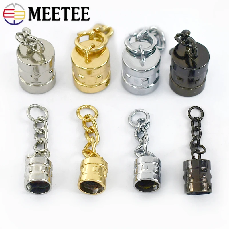 10pcs 9/14mm Metal Jewelry Chain Tassels Screws Sopper Buckle Pendants Bell Hook Clasp DIY Bag Cord Cap Clasps Connector Buckles