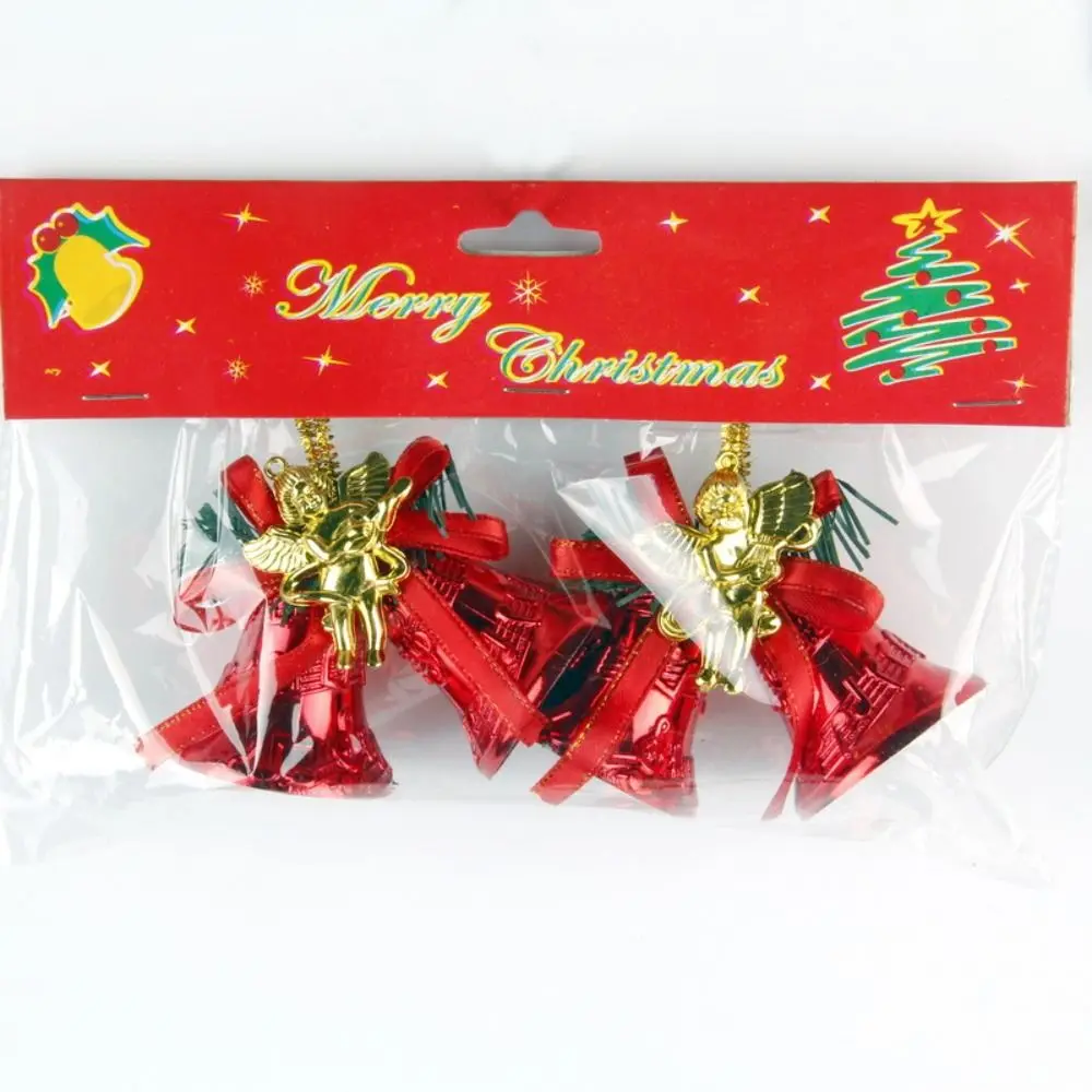 Campane natalizie pendenti in argento dorato Ciondolo per porta finestra Decorazioni per albero di Natale Campane natalizie in plastica da 4,5 cm