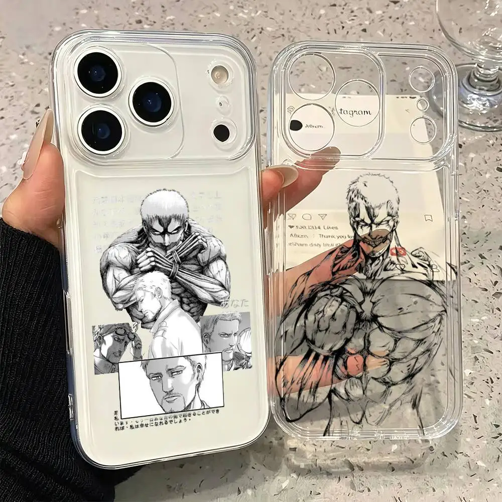 Attack on Titan Reiner Braun  Phone Case For iPhone17,16,15,14,13,12,11 Plus,Pro Max Soft Transparent Cover