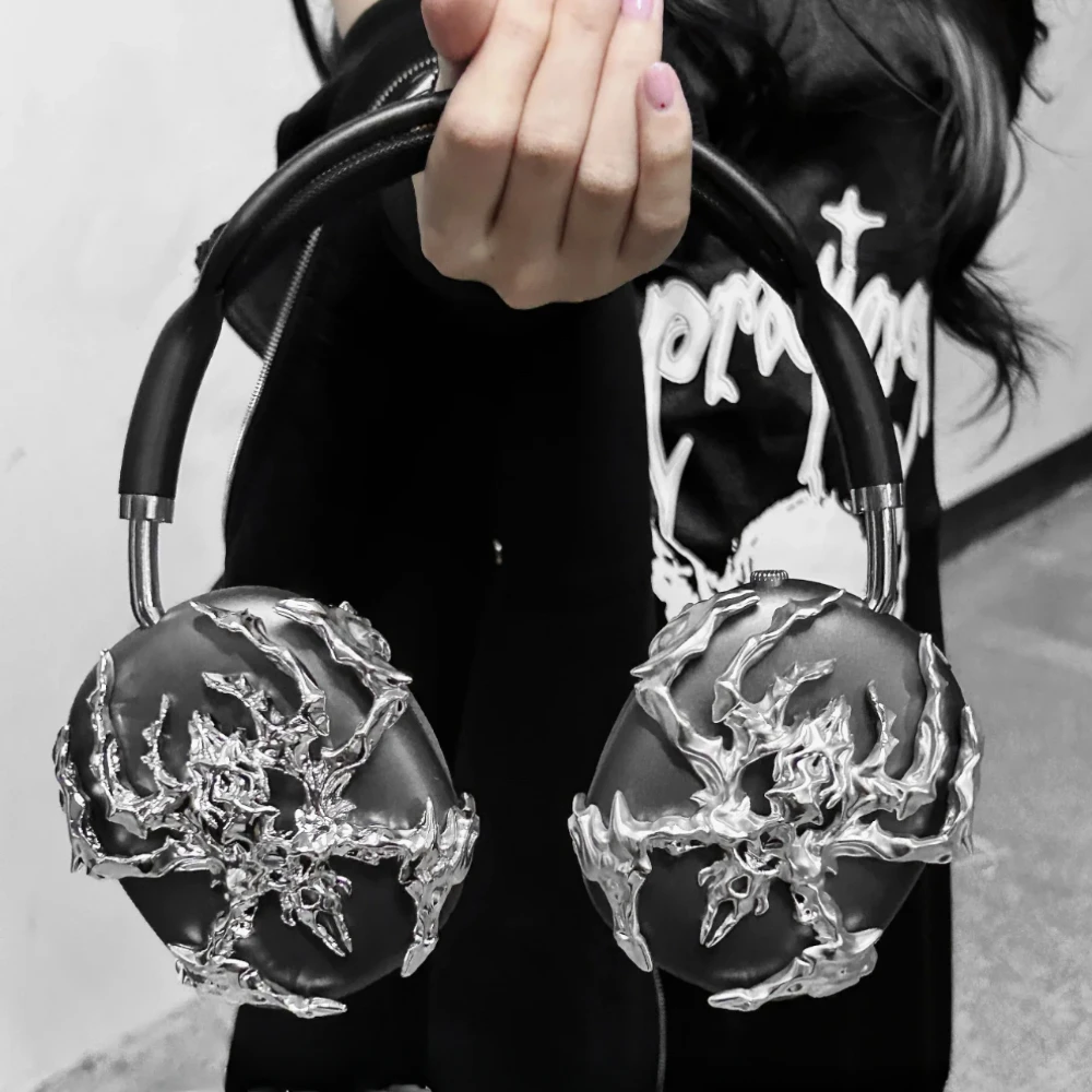 Headphone Case for Airpods Max Case Cover Y2k Custom Spider Matte Silver Cross for Airpods Max Decoration Earphone Accessories