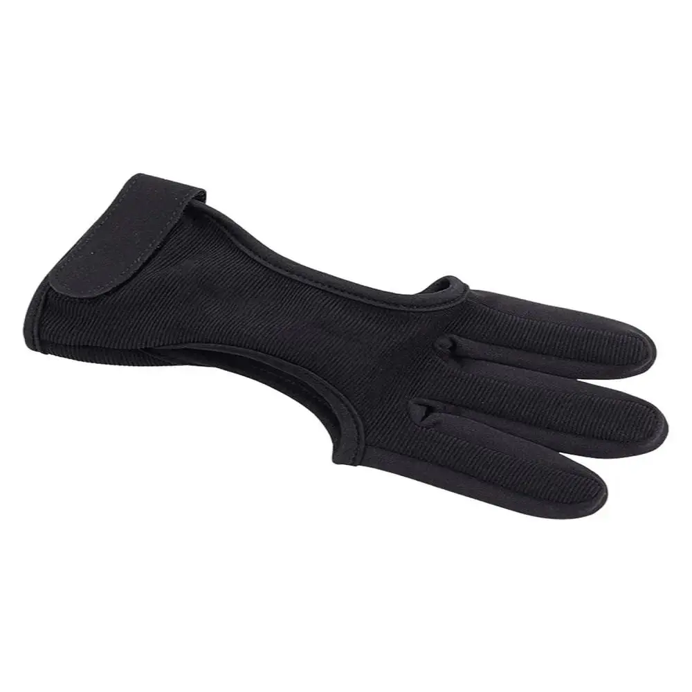 Non-Slip Three-Finger Gloves Leather Fingertip Adjustable Shooting Protective Gloves Lightweight Breathable Recurve Bow Gloves