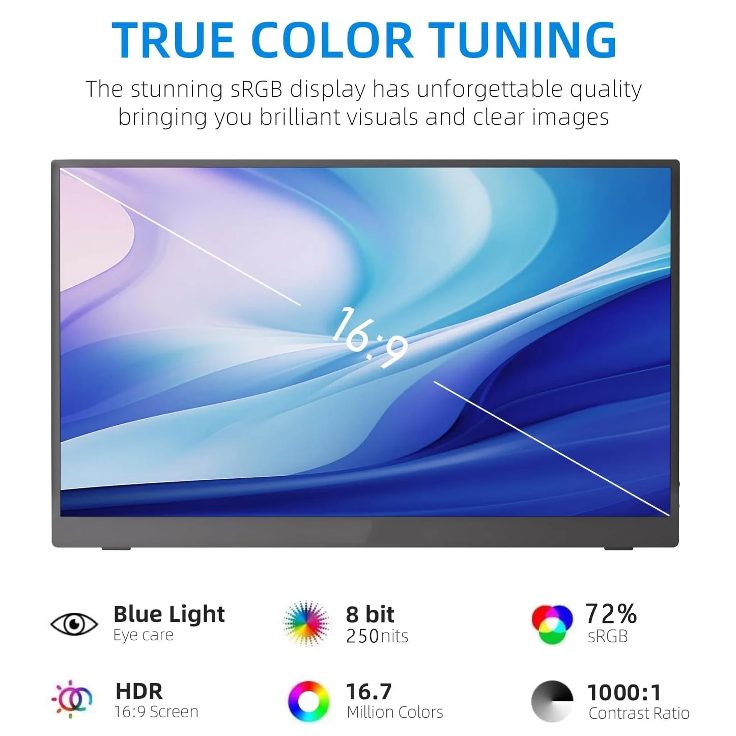 17.3 Inch Portable Monitors 1600*900P HD 250Nits IPS 1000:1 16:9 With Type-C Mini HDMI For Phone LaptoP XBox Mac  PS4/5 Switch
