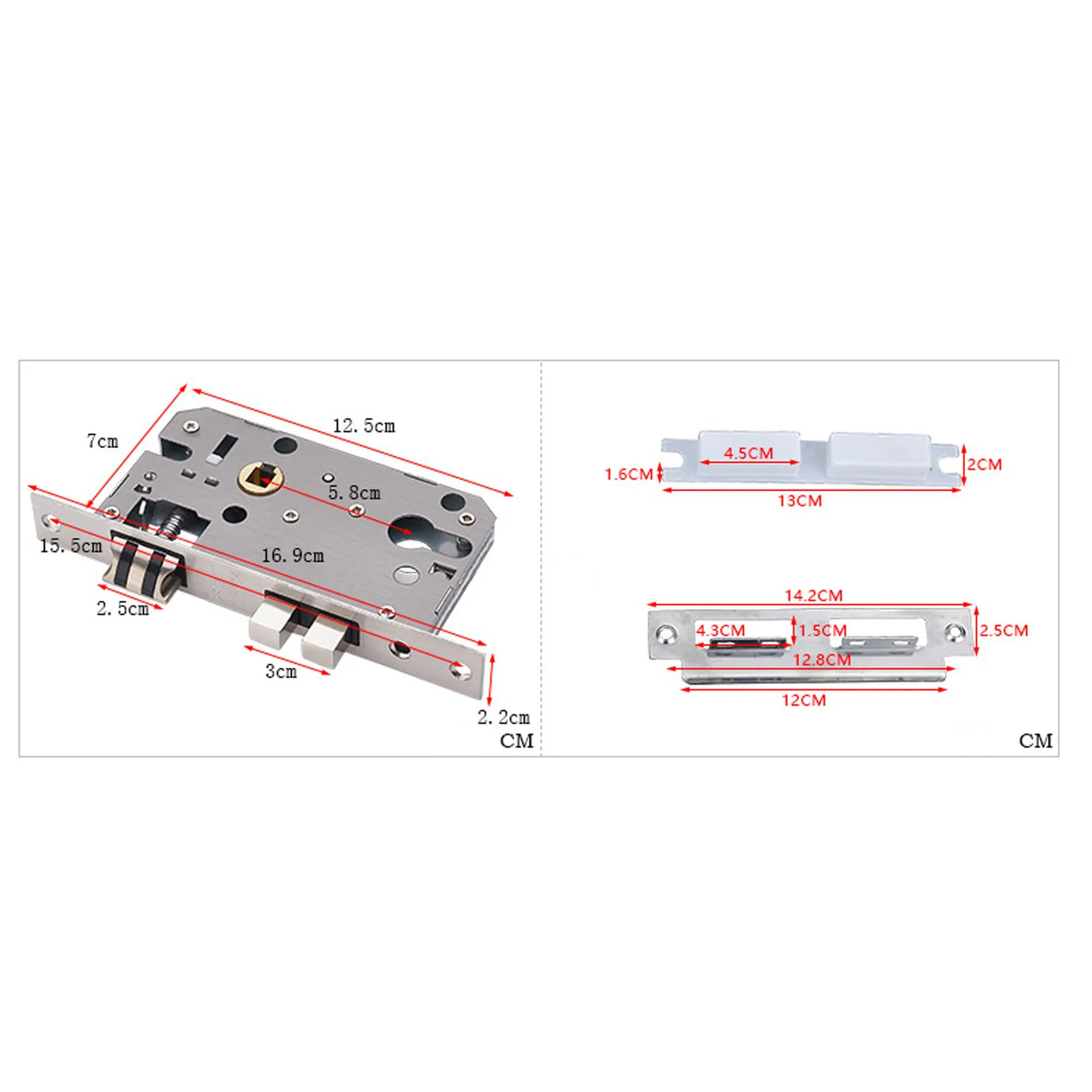 قفل باب غرفة النوم من الألومنيوم للمساحة، قفل مقبض غرفة النوم مع مفاتيح برغي أسود #6