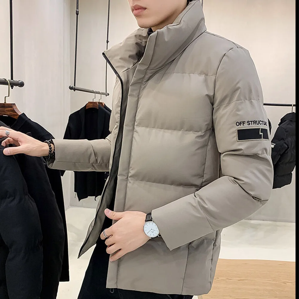 Jaqueta casual de algodão acolchoada masculina, streetwear coreano, casacos quentes, roupa masculina, outono, inverno, moda, 2023