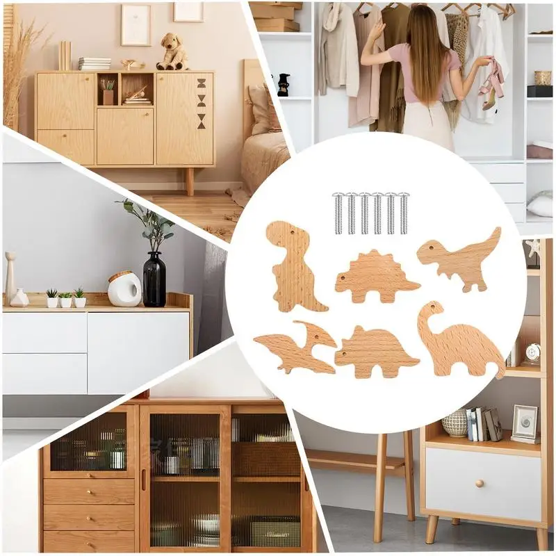 Wooden Animal Drawer Knobs Dinosaur Wooden Drawer Dresser Knobs For Baby Unique Wood Knob Delicate Wooden Drawer Knobs