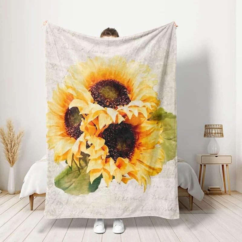 

Sunflower Blanket Men's and Women's Casual Fashionable Soft, Lightweight, Warm Flannel Gift