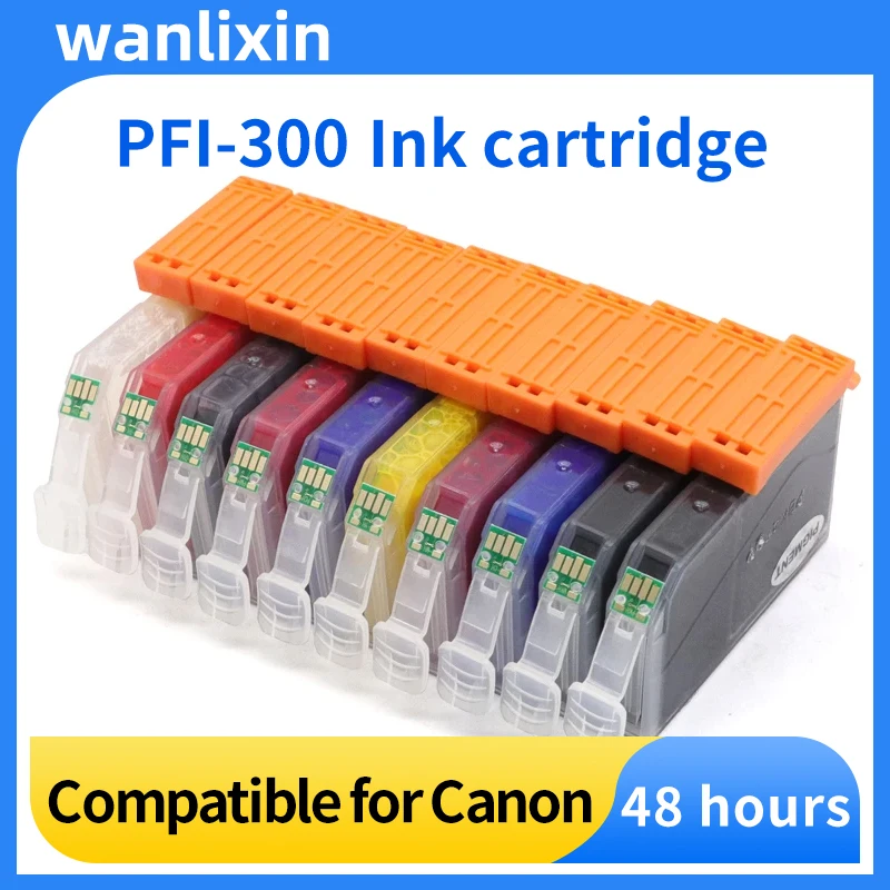 10color 1Set PFI300 PFI-300 PFI 300 pigment ink cartridge Compatible for Canon imagePROGRAF PRO-300 Printer ink cartridge
