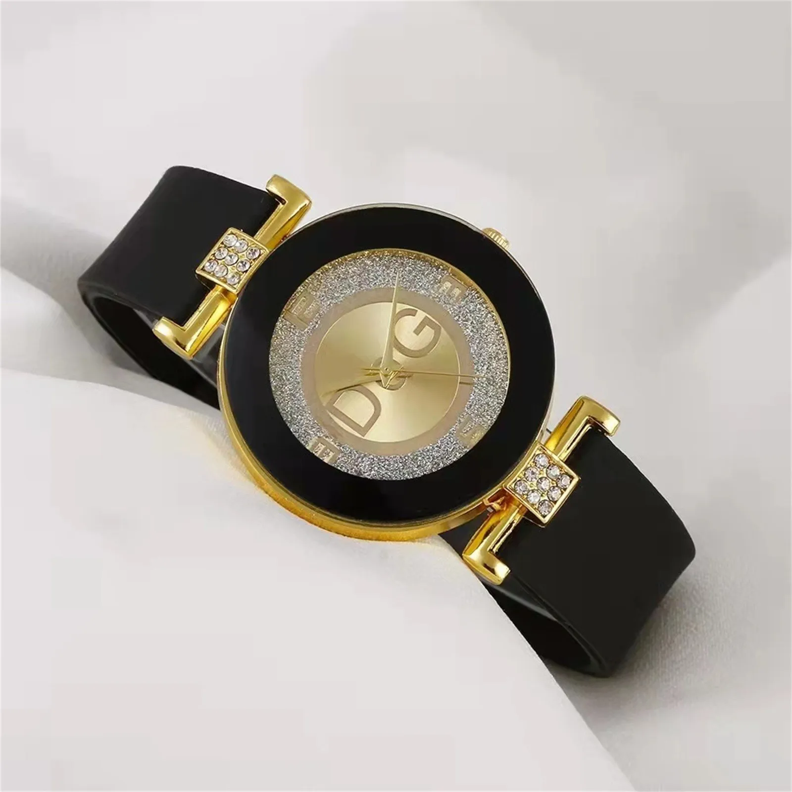 Reloj de pulsera de cuarzo negro Vintage para mujer, esfera redonda, diamantes de imitación, estrellas, cielo, plata, rosa, ocio, tendencia de moda, cinturón esmerilado