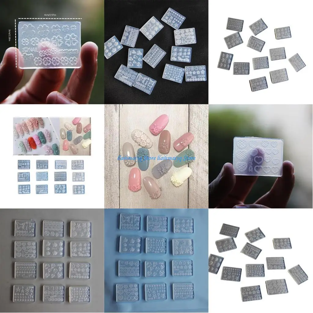 

573B Multi Silicone Art Molds 12 Pieces for Gel Dropping Enthusiasts