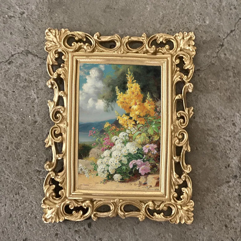 

Mutihome Vintage Room Decoration Photo Frame Picture Frames Home Decor Items French Resin Gold Carved Picture Frame