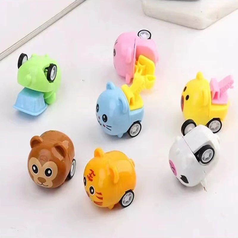 10PCS Plastic Pull Back Cartoon Toy Car Kids Birthday Party Educational Model For Children Gift Christmas Party  Piñata Stuffing