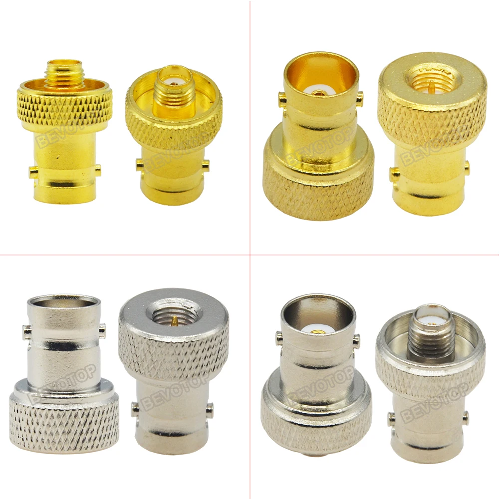 2Pcs/Lot Adapter SMA Female Jack to BNC Female Jack Straight RF Coaxial Connector for Vertex Icom Kenwood