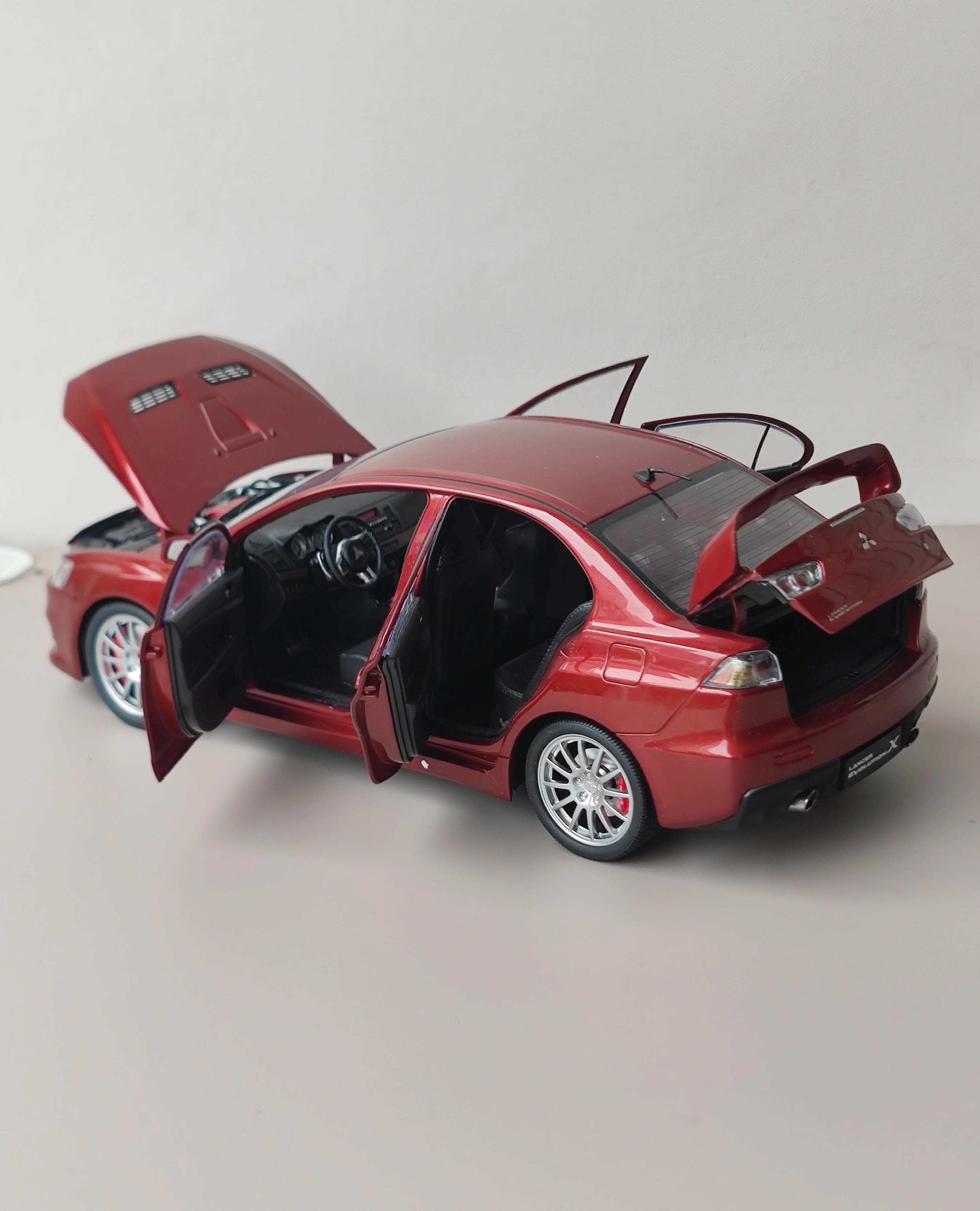 Csm 1:18 lancer evolução evo10 vermelho jdm simulação edição limitada todo aberto liga de metal estático modelo de carro brinquedo presente