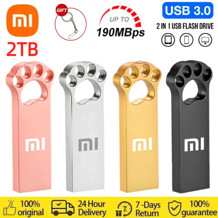 Xiaomi High Speed USB Flash Drive, Mini Pendrive, Memory Stick, Disco Flash para PC, Móvel, 2TB, 1TB, 128GB