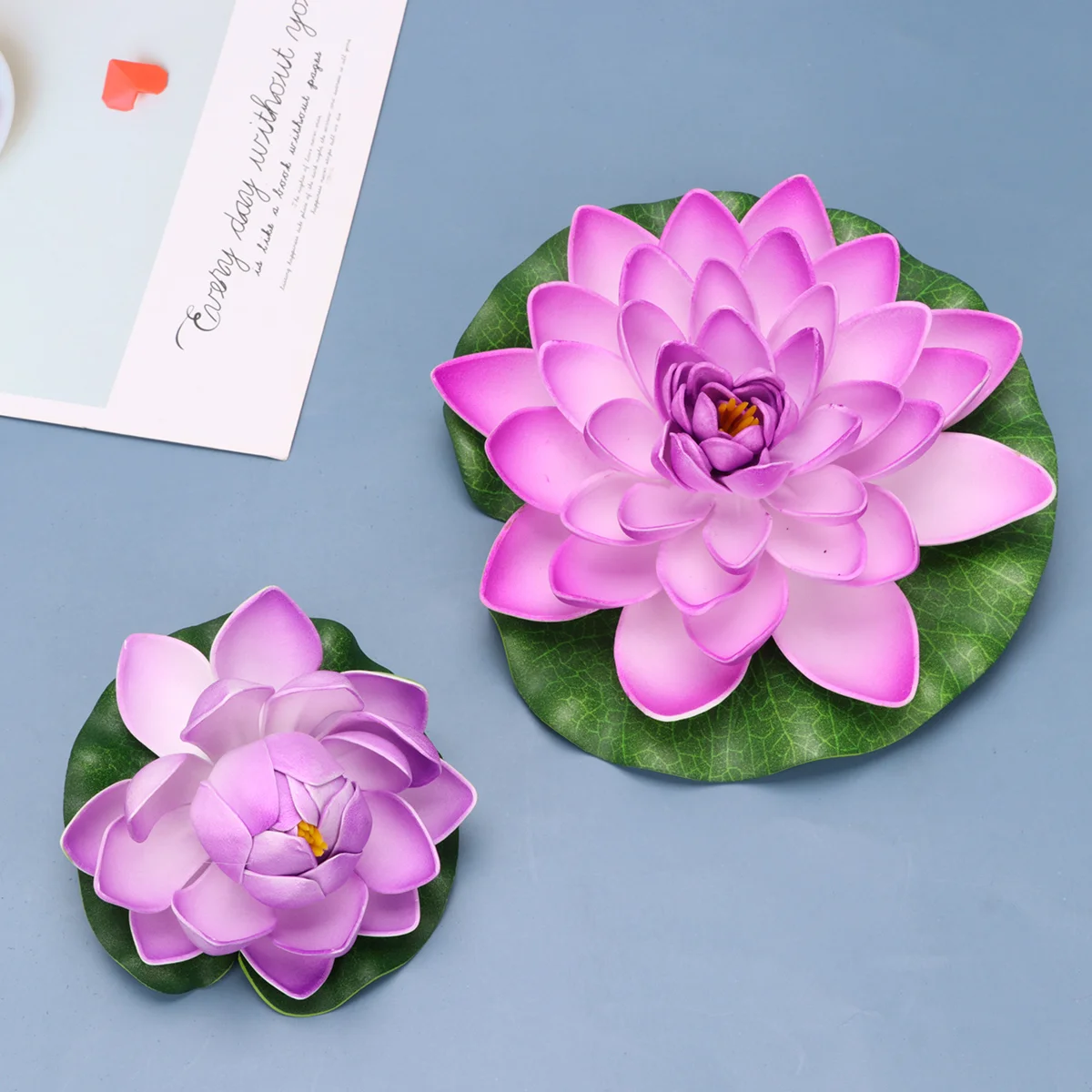 6 PCS Realistic Water Lily Pads Artificial Plants Lotus Flower Pond Decor Floating Decorate Pool Party