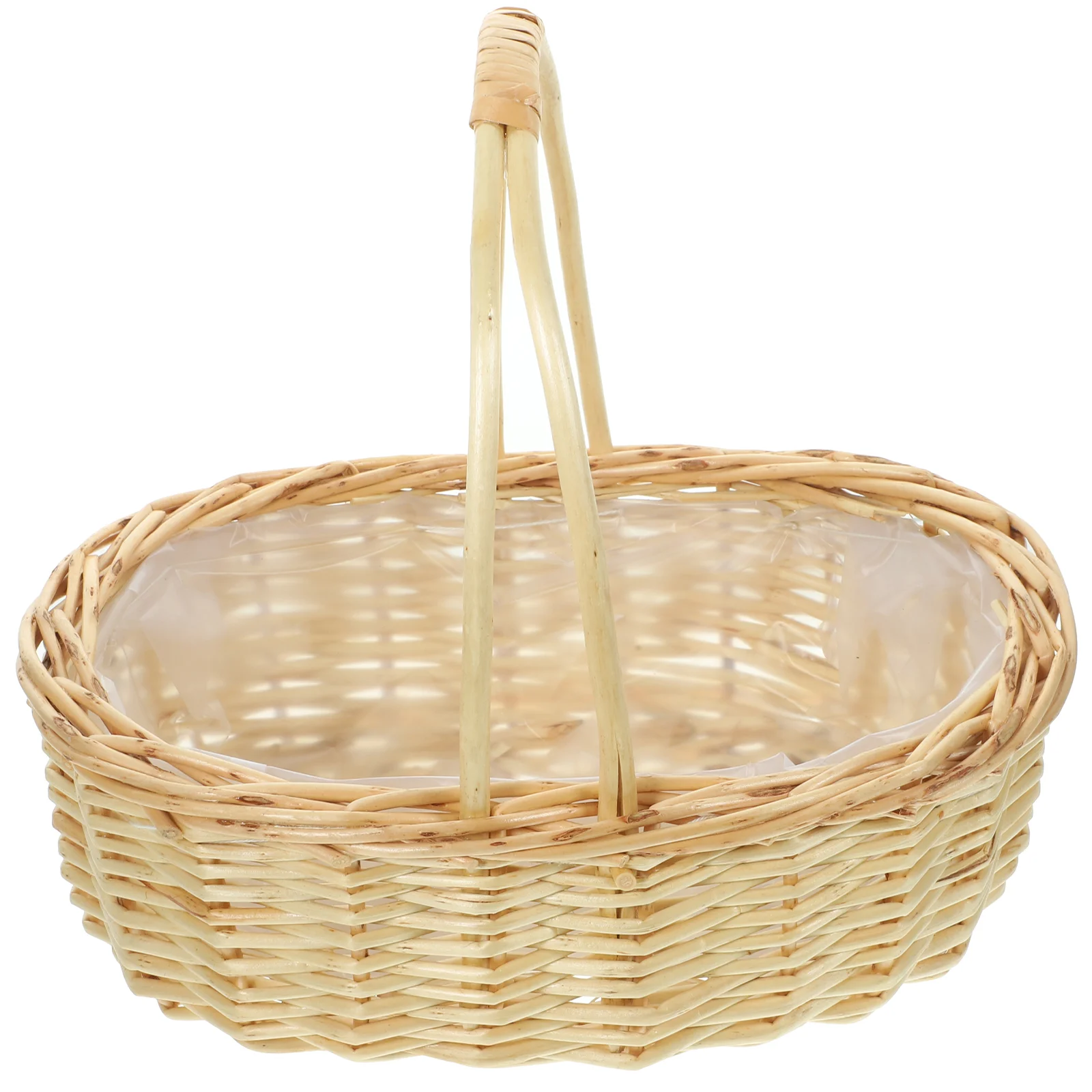 

Portable Wicker Flower Basket Handmade Storage Woven Baskets Chicken Leg Shape Rattan Handheld Fruit Multi Functional