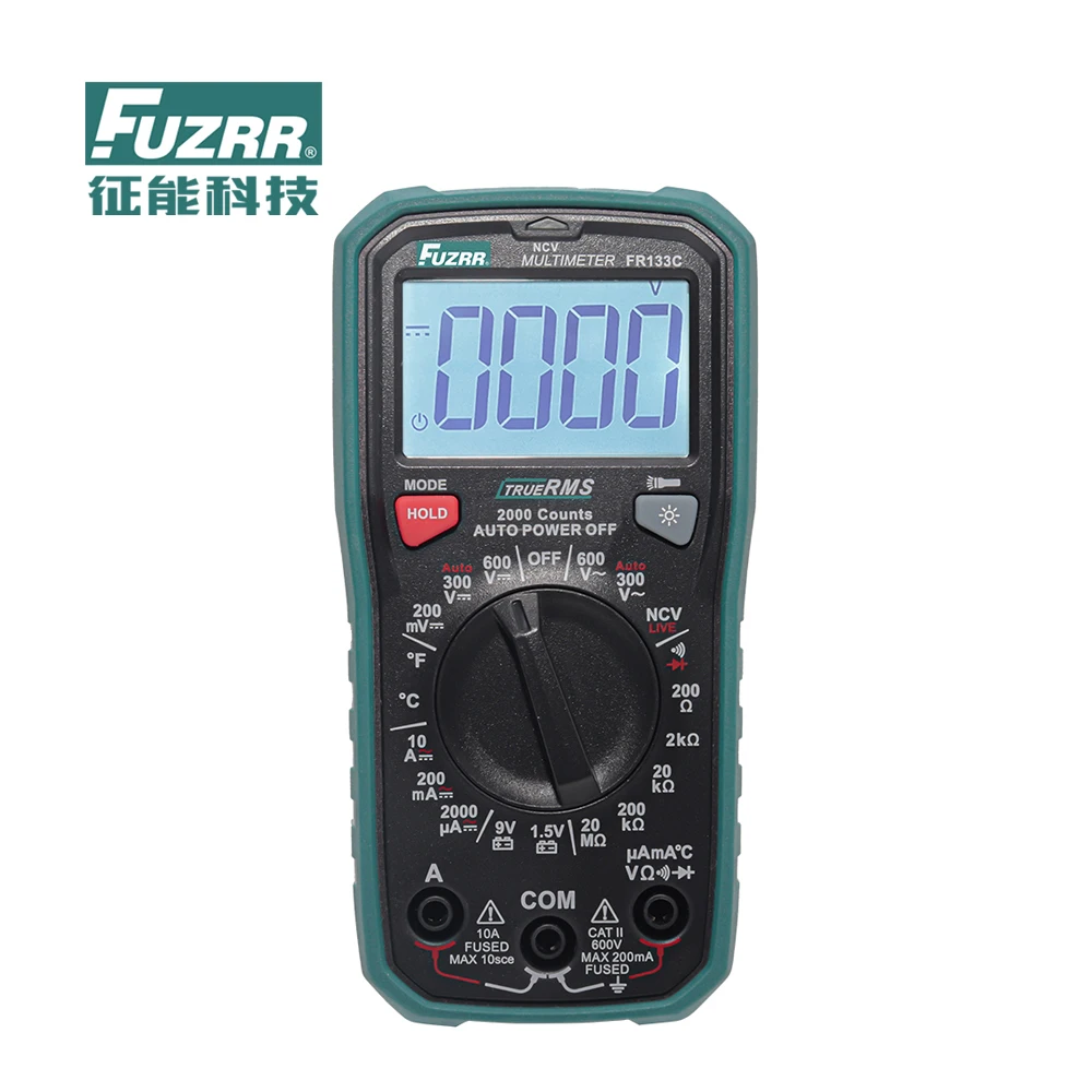 

Цифровой мультиметр FUZRR FR133 Series, компактный, 4000 измерений, True RMS, измерение сопротивления 20/40 МОм, класс безопасности CAT II, 600В